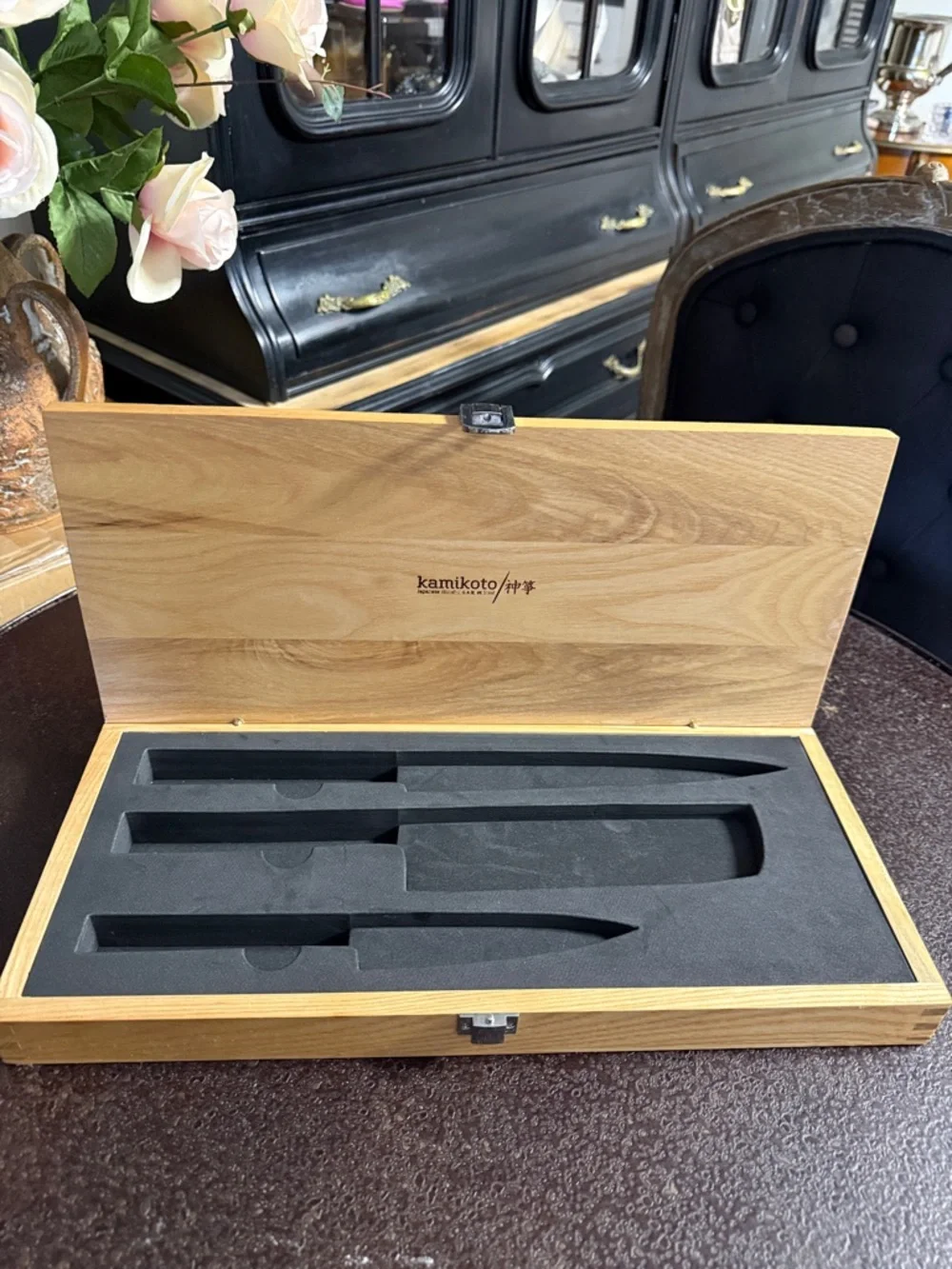Box For Kamikoto Kanpeki Knife Set 7”Nakiri Veget, 8.5”Slicing & 5.5” Util Knif